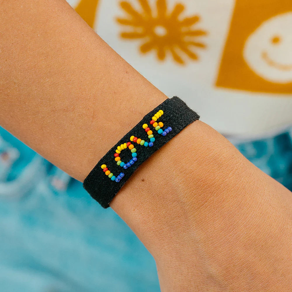Pura vida Woven Seed Bead Love Bracelet