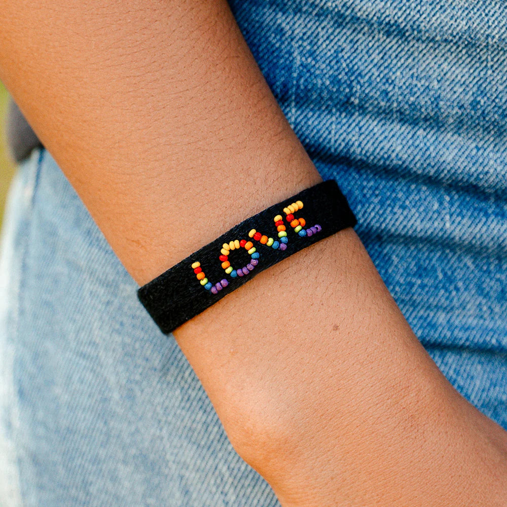 Pura vida Woven Seed Bead Love Bracelet