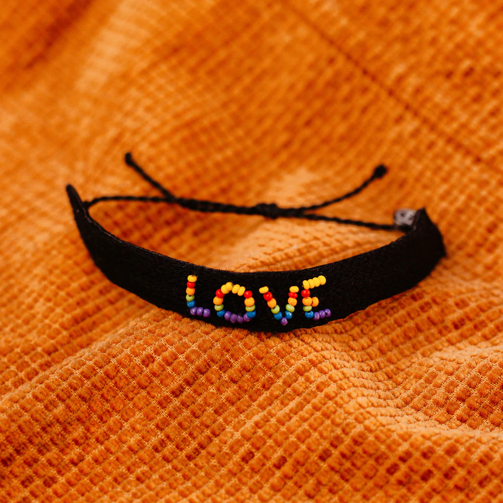 Pura vida Woven Seed Bead Love Bracelet