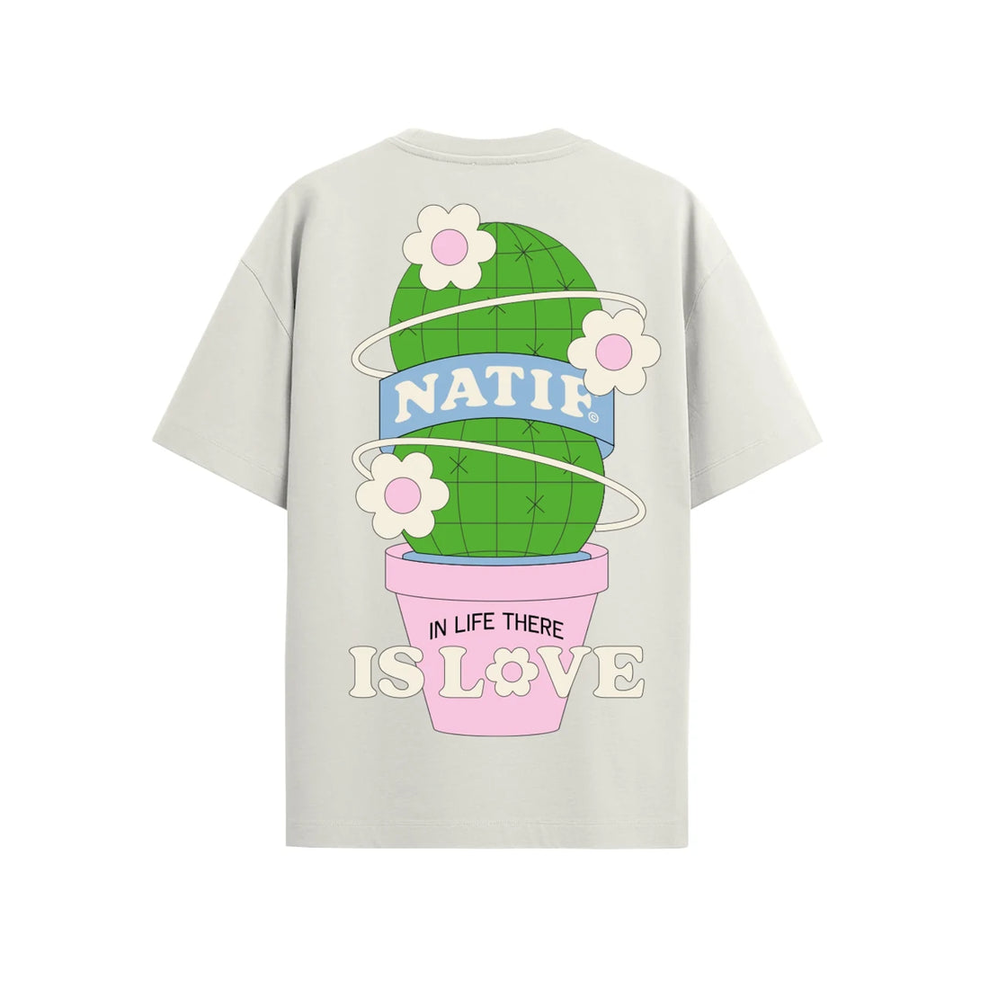 Natif T-shirt femme cactus-Cannoli cream