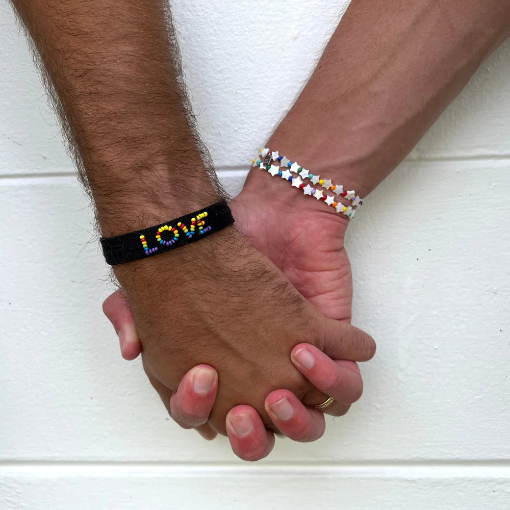 Pura vida Woven Seed Bead Love Bracelet