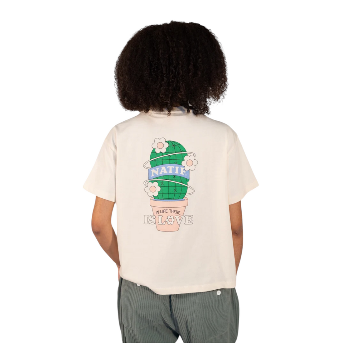 Natif T-shirt femme cactus-Cannoli cream