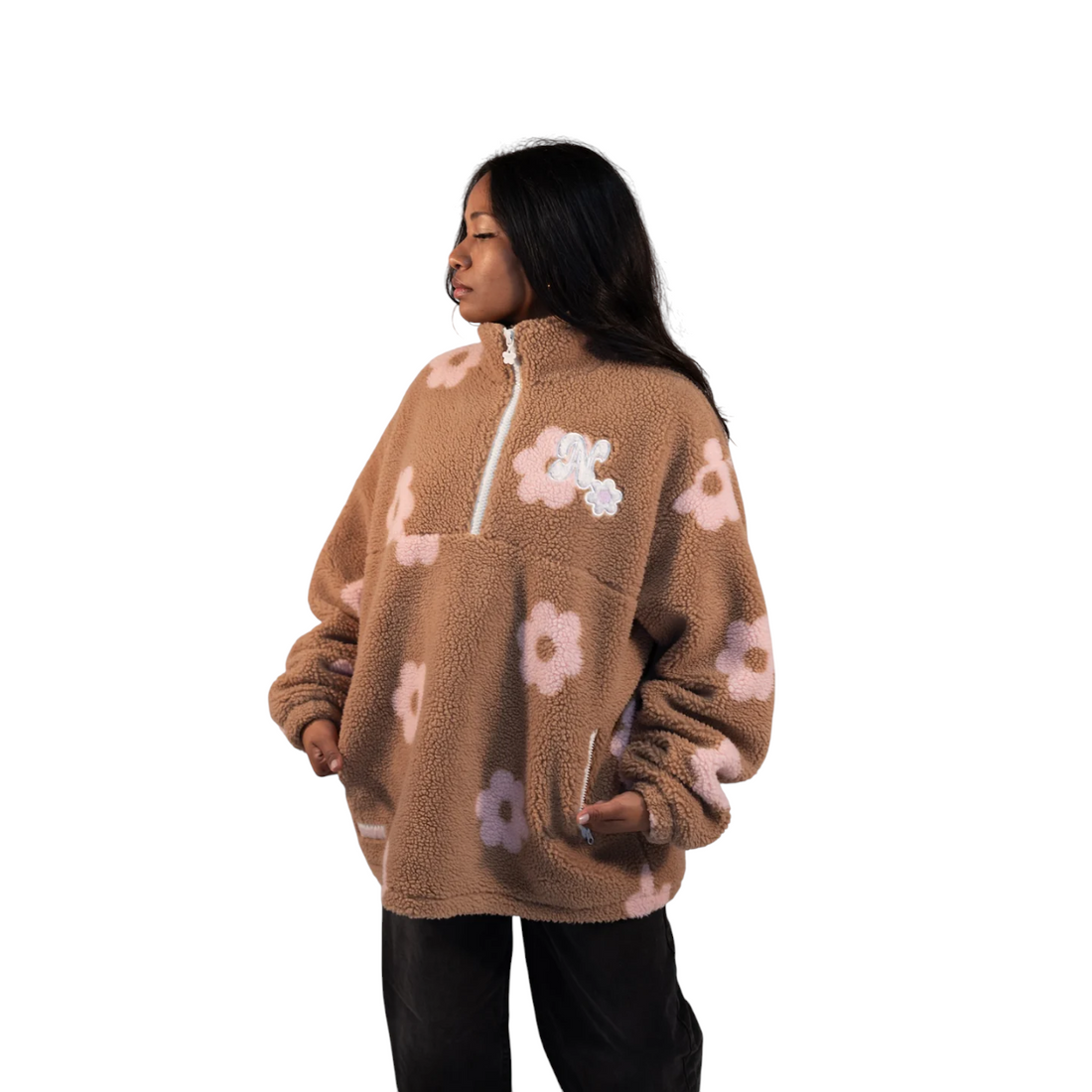 Natif Veste sherpa vareuse N flowers