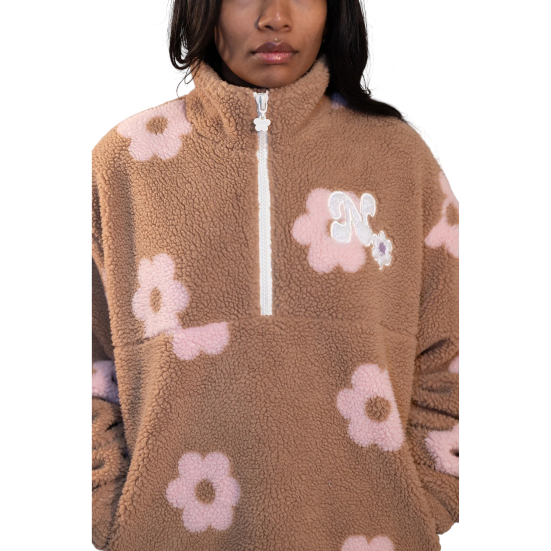 Natif Veste sherpa vareuse N flowers