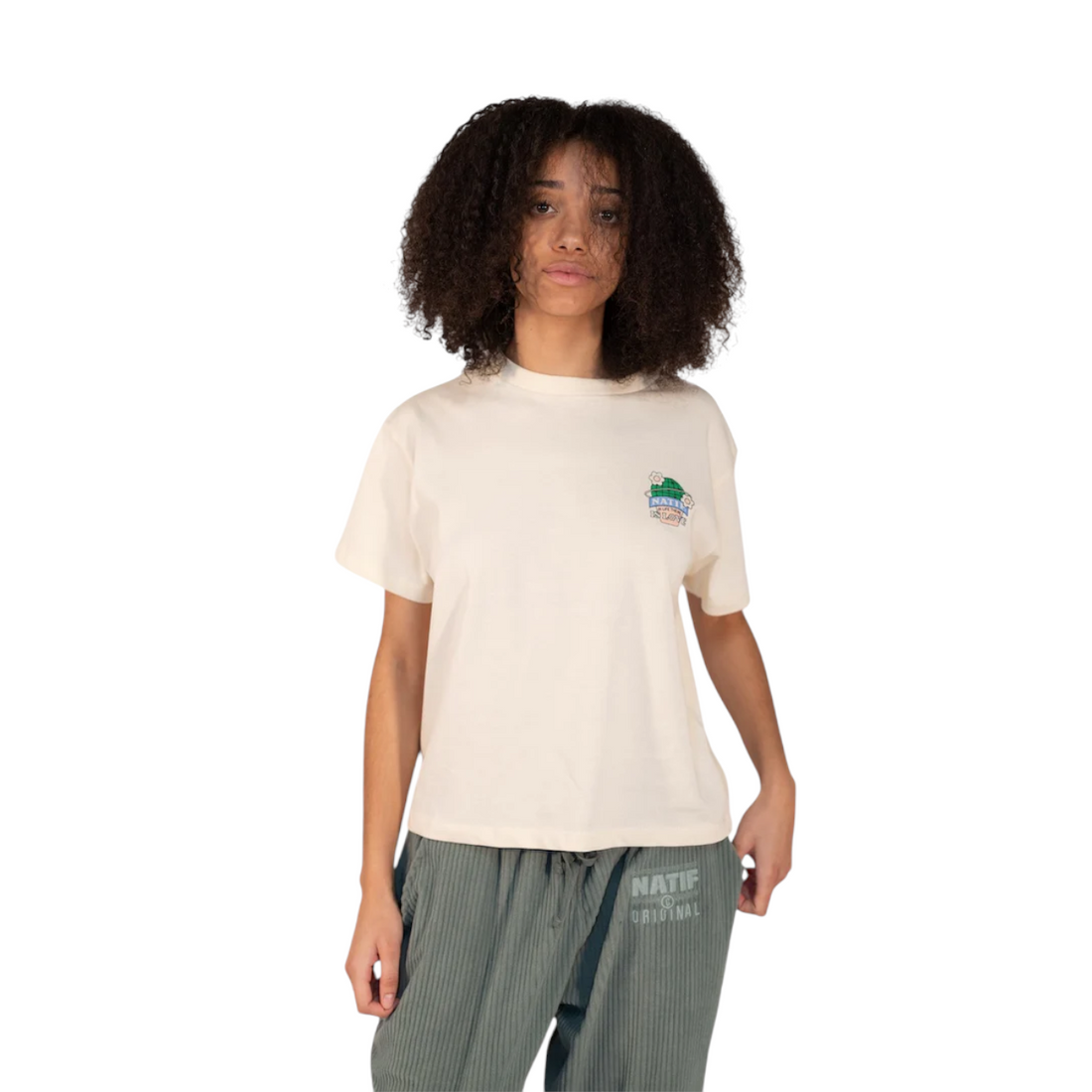 Natif T-shirt femme cactus-Cannoli cream