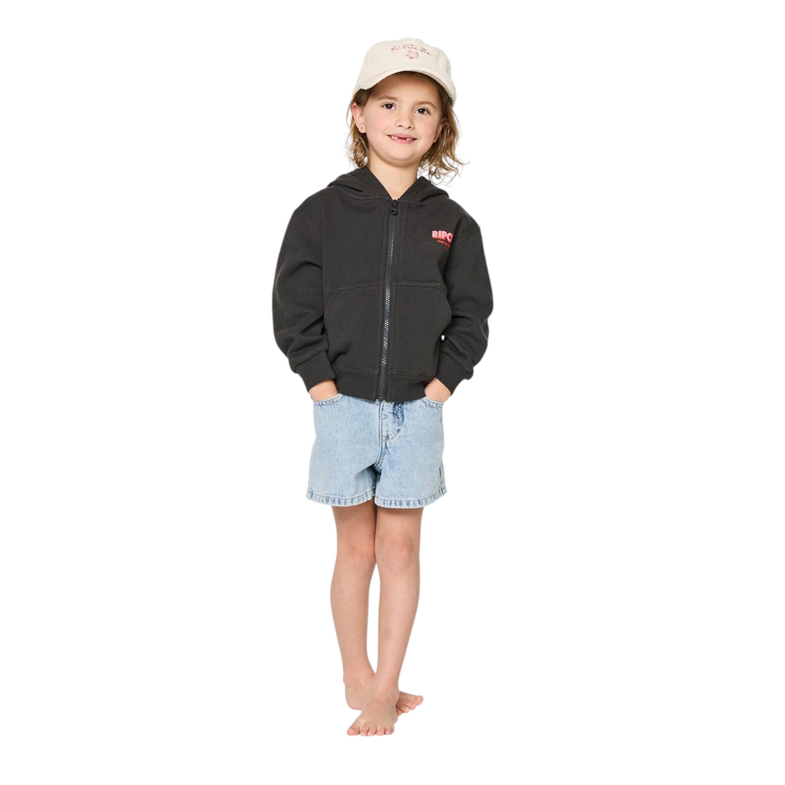 Rip Curl Road Trip Z/T Hood Girl Washed Black