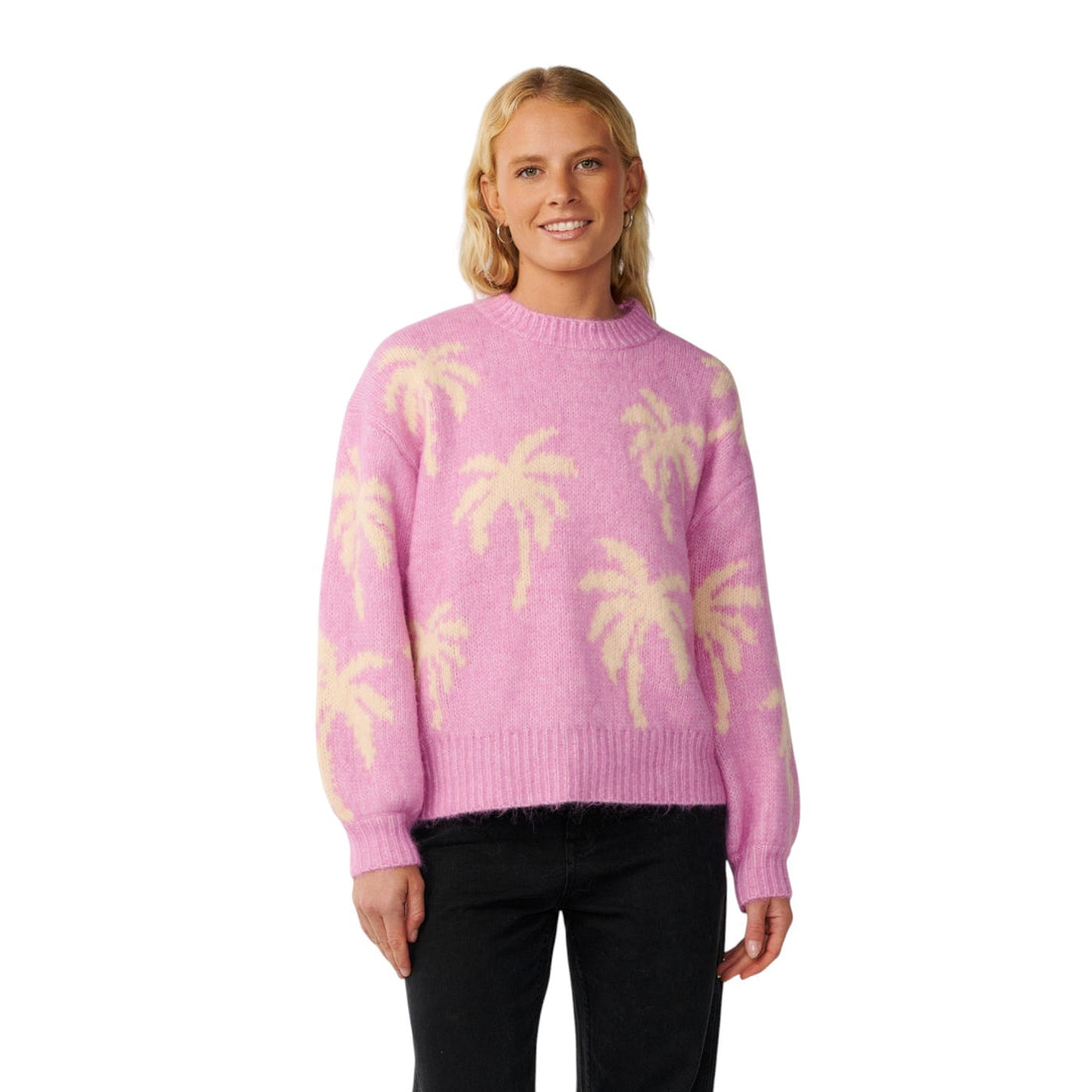 Rip Curl Retro swell palm jacquard crew-Lilac