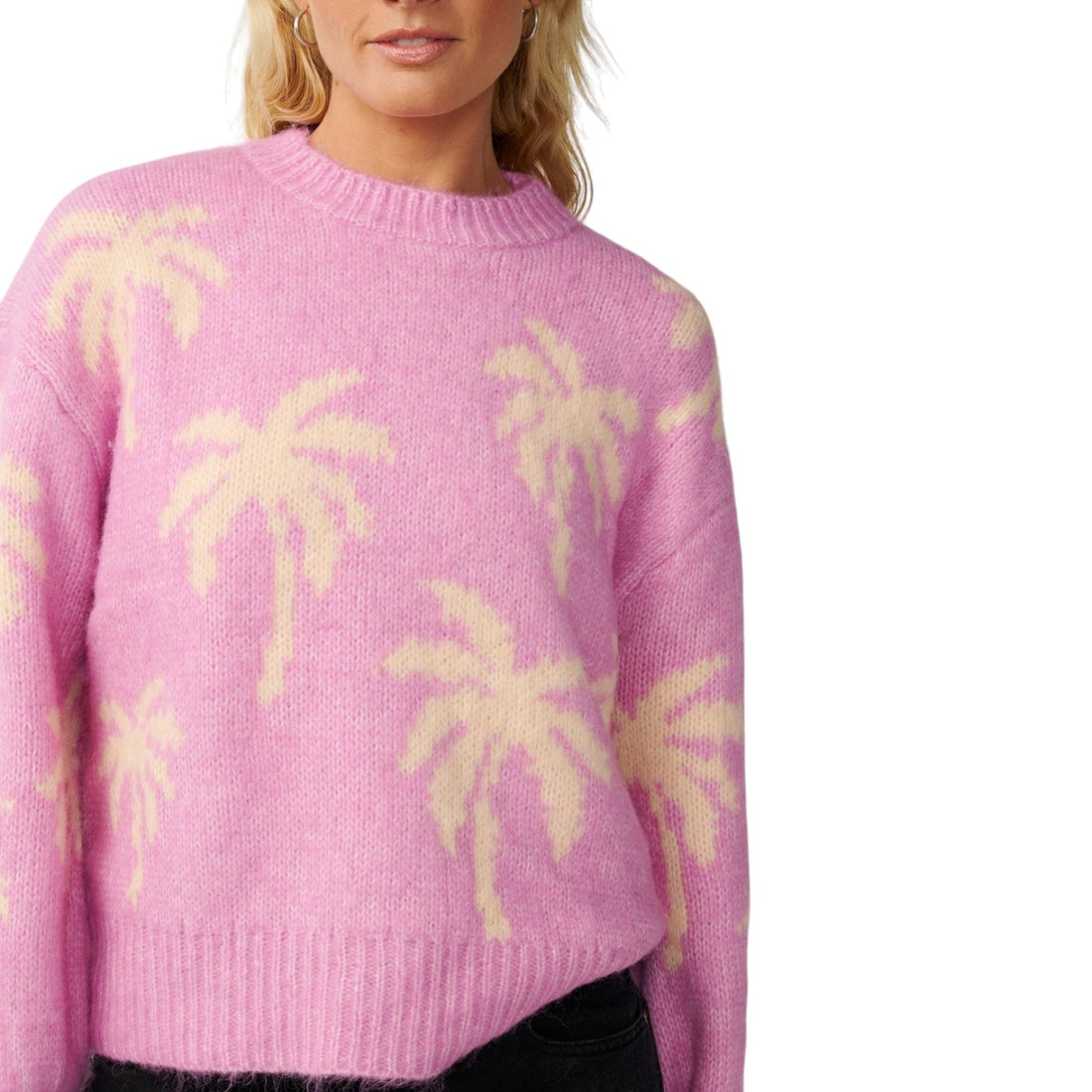Rip Curl Retro swell palm jacquard crew-Lilac