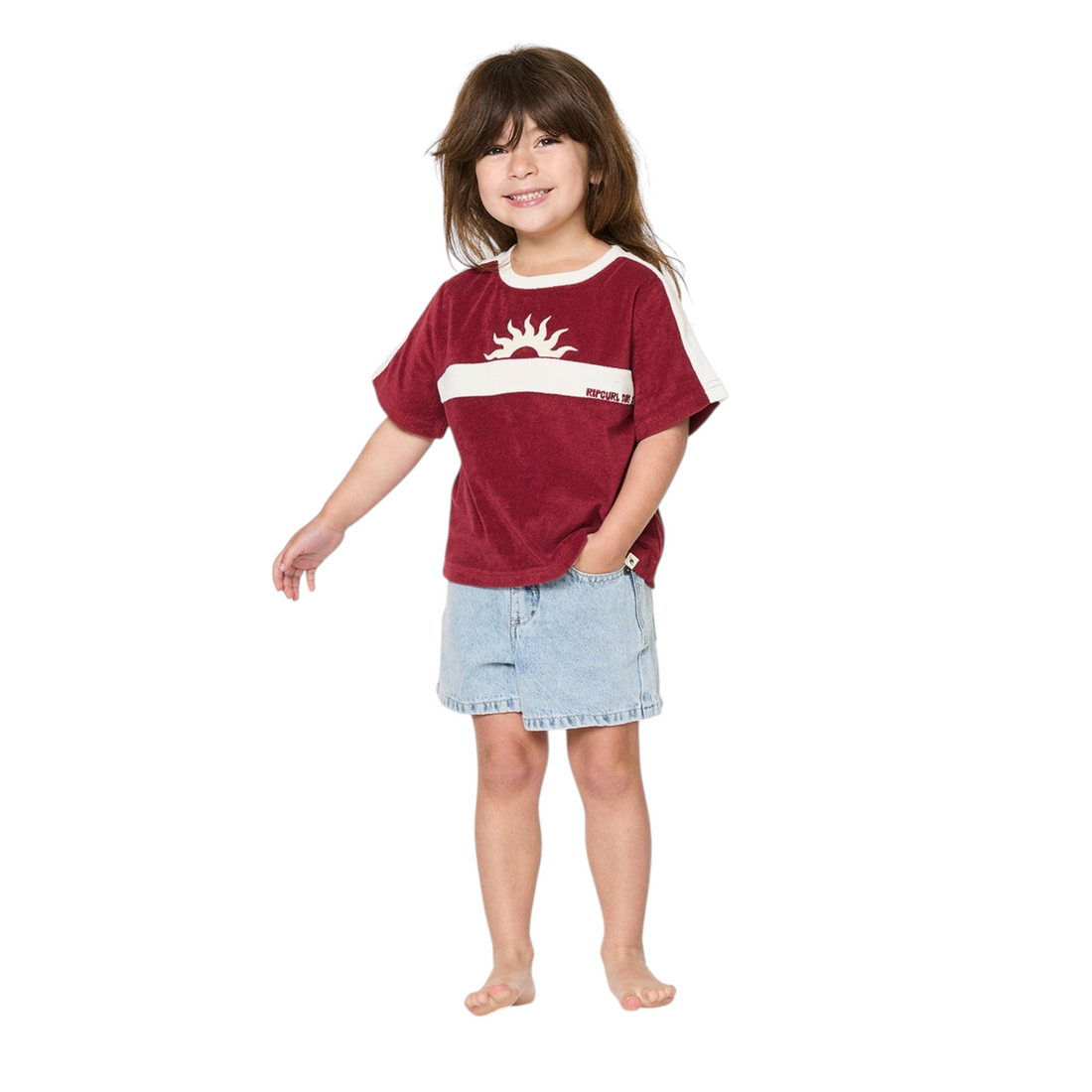 Rip Curl Road Trip Terry Tee Girl - Plum - vue 3