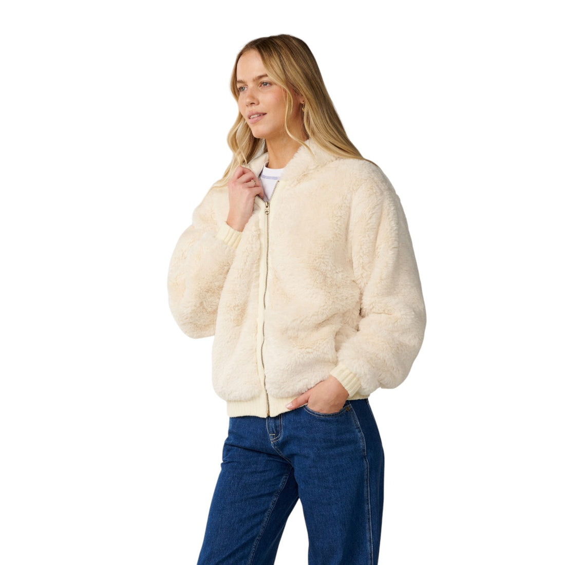 RIp Curl Bossa nova fluffy polar fleece-Bone