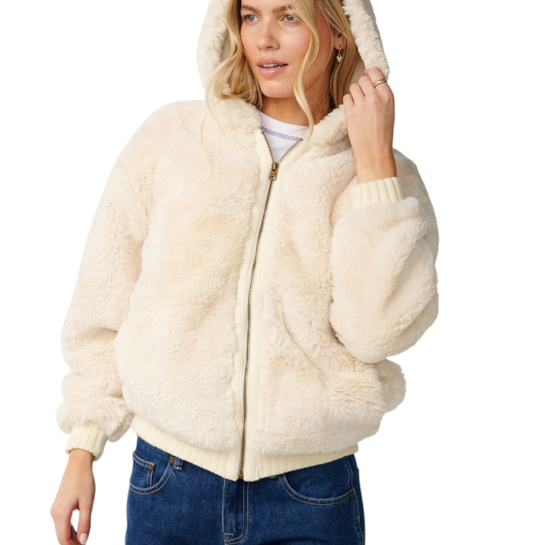 RIp Curl Bossa nova fluffy polar fleece-Bone