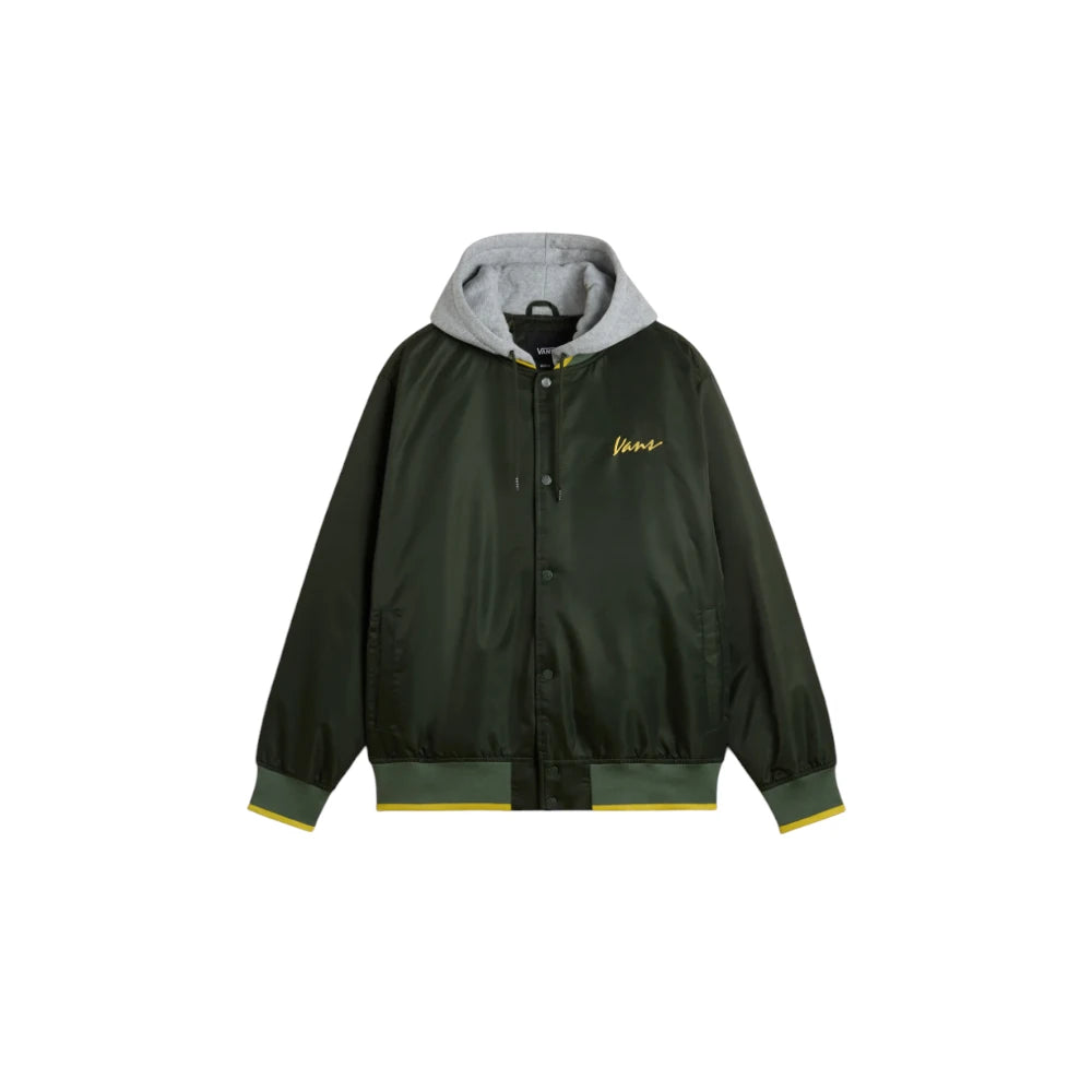 Vans Scripted Vans Hooded Baseball Jacket – Dried Kelp