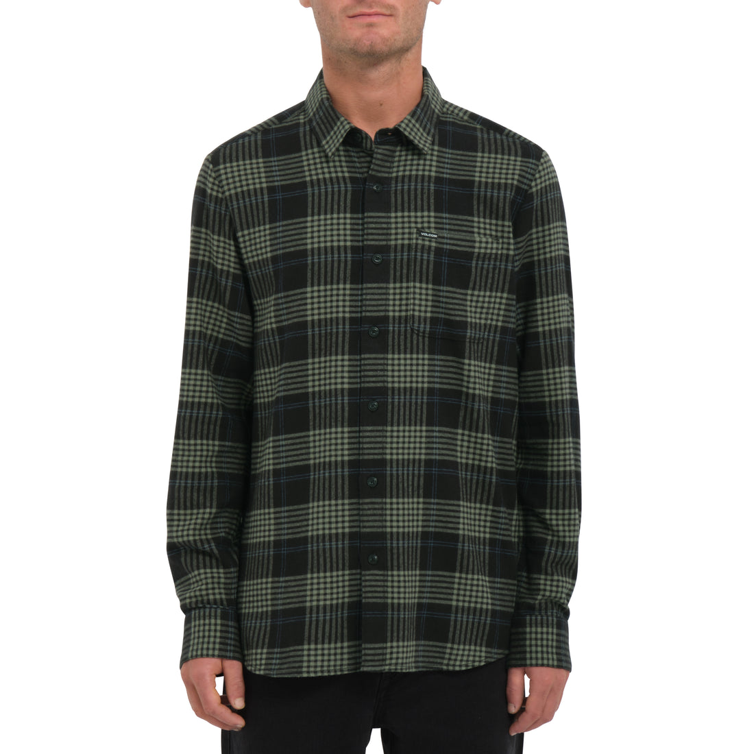 Volcom Caden Plaid LS Black