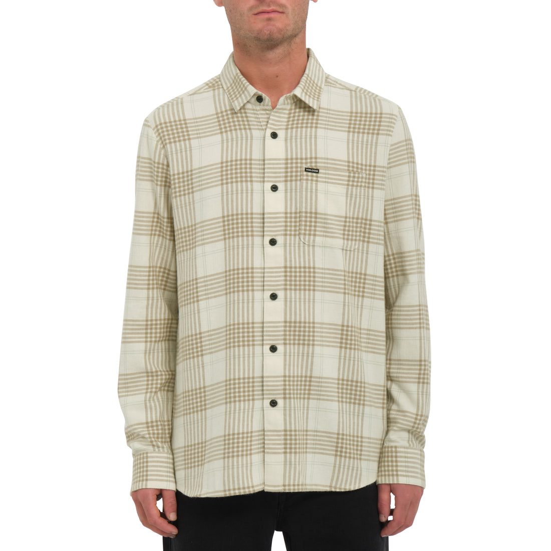 Volcom Caden Plaid LS Dirty White