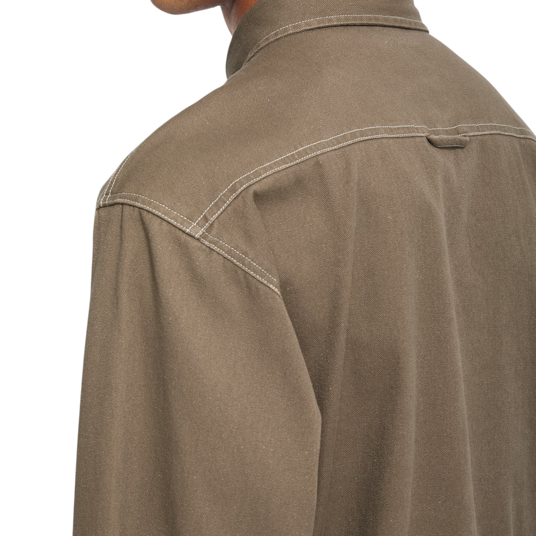Chemise manches longues Born2ride Volcom Levelstone en coton couleur terre avec coutures apparentes