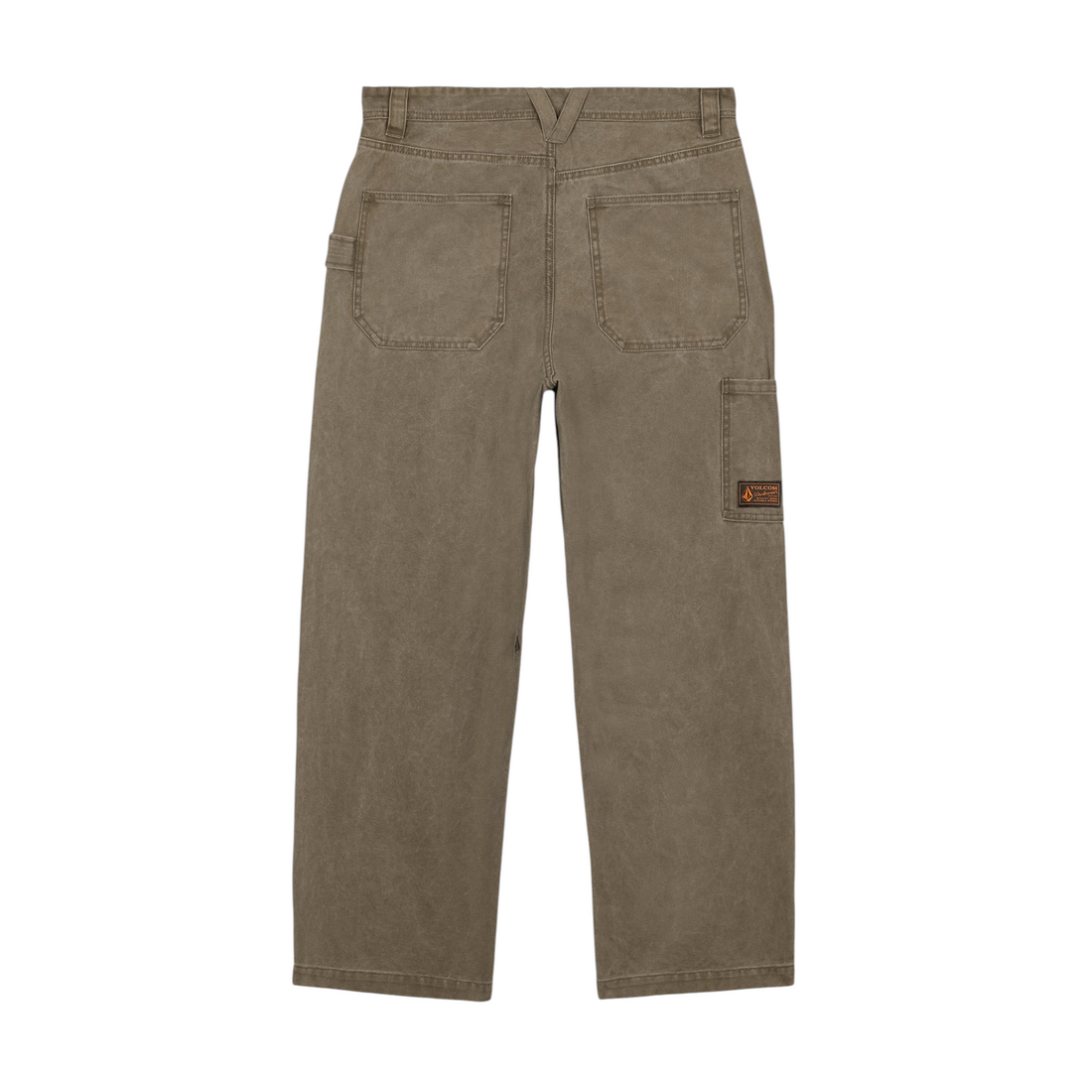 Pantalon carpenter Born2ride Volcom en coton épais couleur terre avec poches utilitaires et étiquette logo