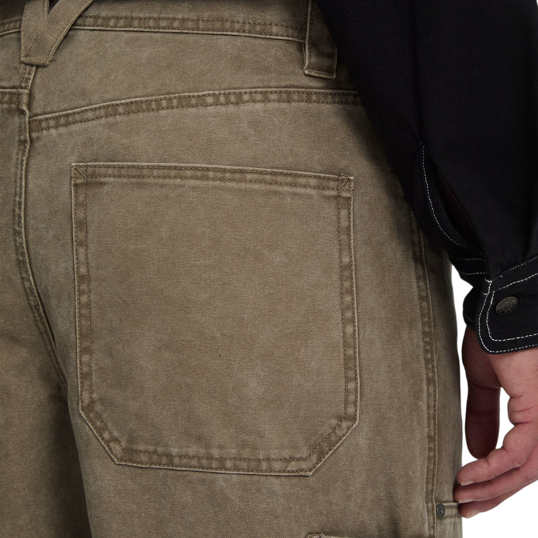 Pantalon carpenter Born2ride Volcom en coton épais couleur terre avec poche utilitaire et coutures renforcées