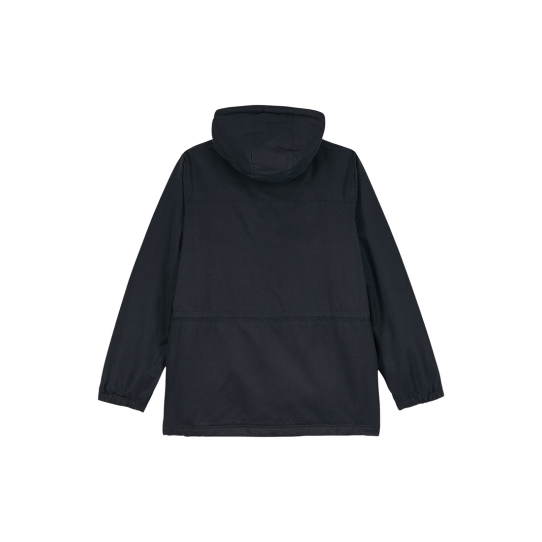 Vue arrière de la parka noire Volcom Starget 5K avec capuche, vendue par Born2ride