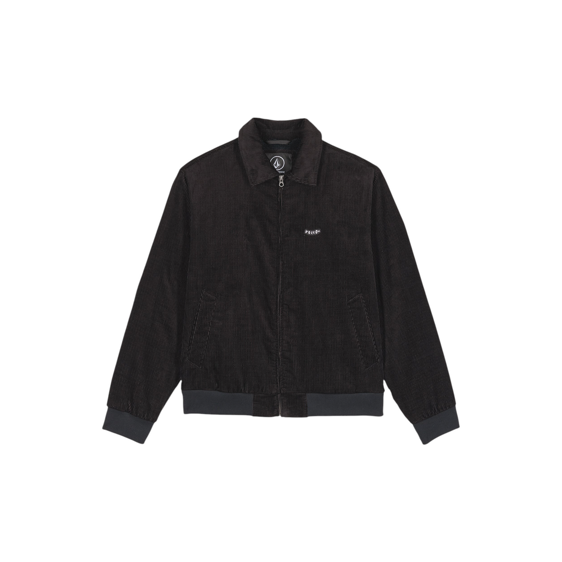 Veste Born2ride Volcom Kurtis noire en coton côtelé avec fermeture zippée et finitions côtelées