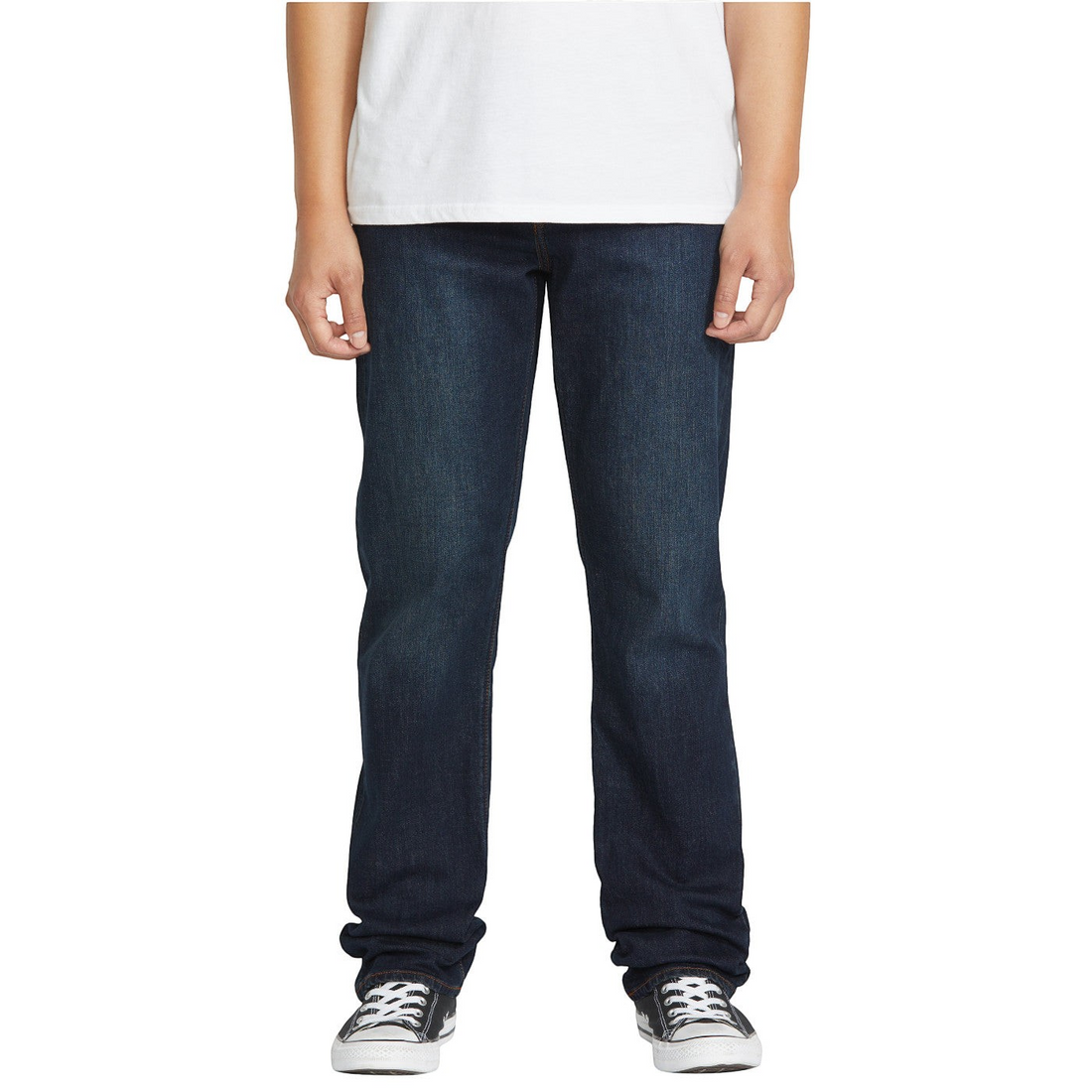 Jean homme Born2ride Volcom Solver bleu foncé en denim extensible avec coupe droite moderne et style skate