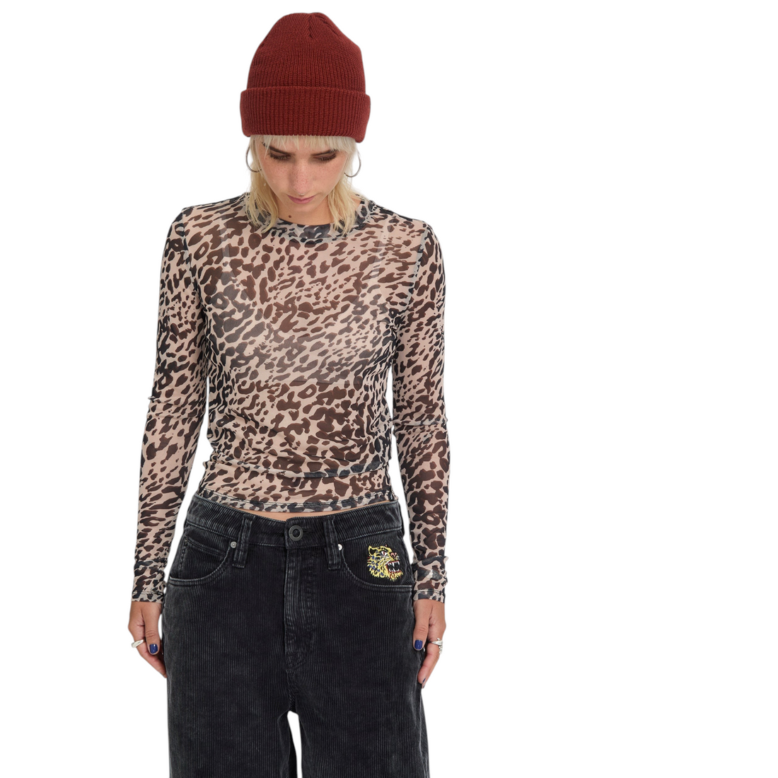 Volcom Tigardi Mesh LS Animal Print