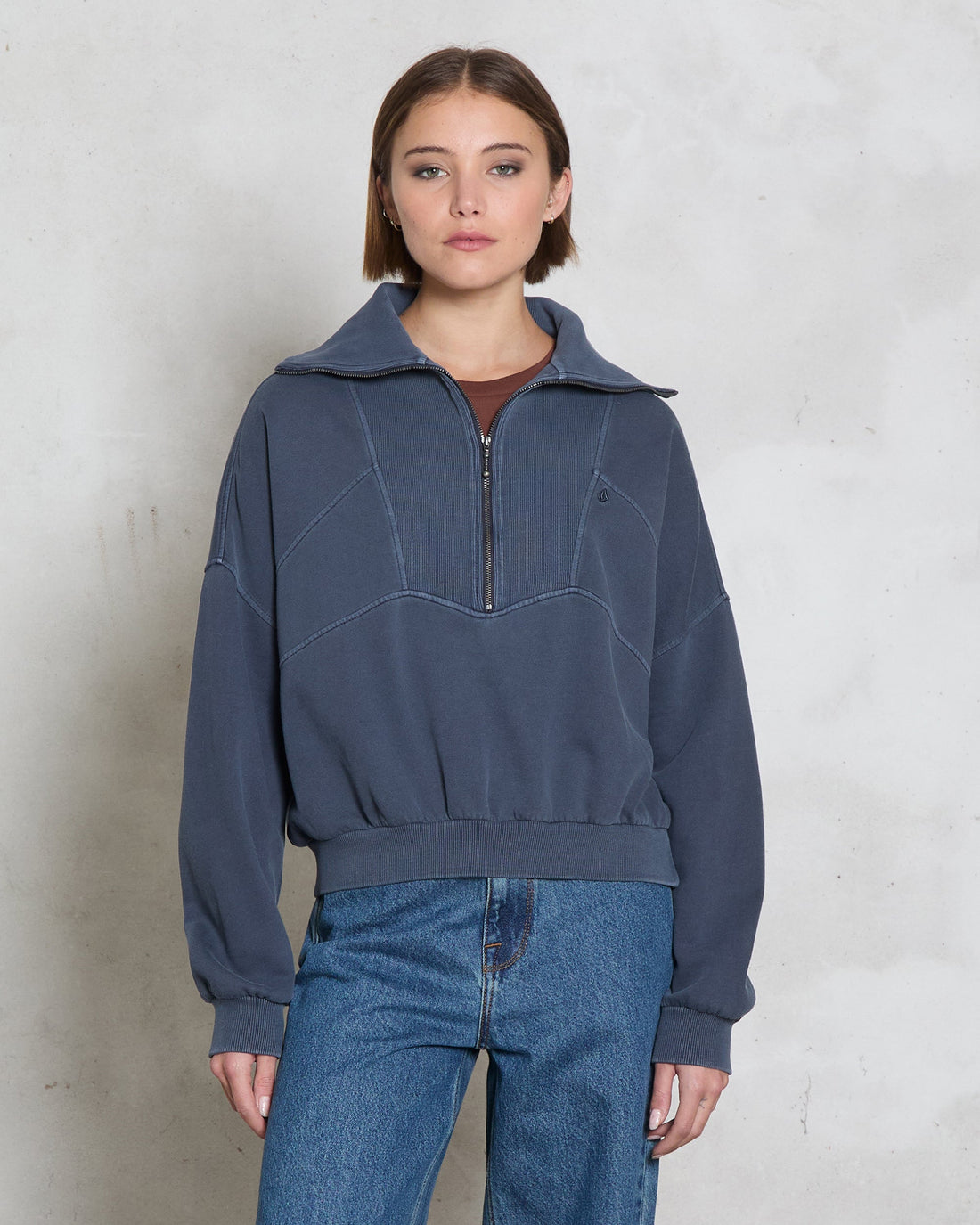 Volcom Reetrocity Quarter Zip - Storm Blue - vue 1