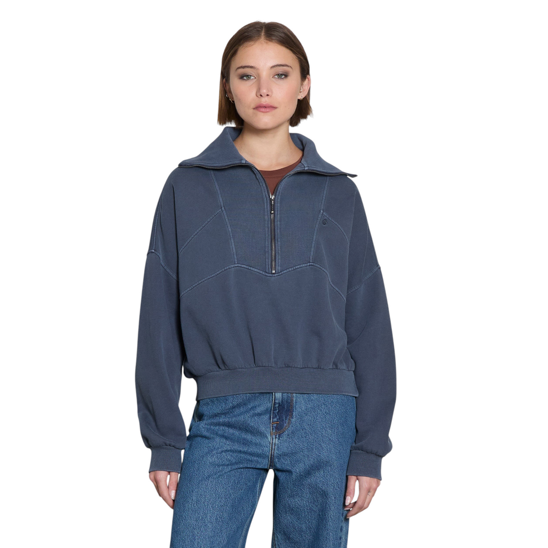 Volcom Reetrocity Quarter Zip - Storm Blue - vue 1