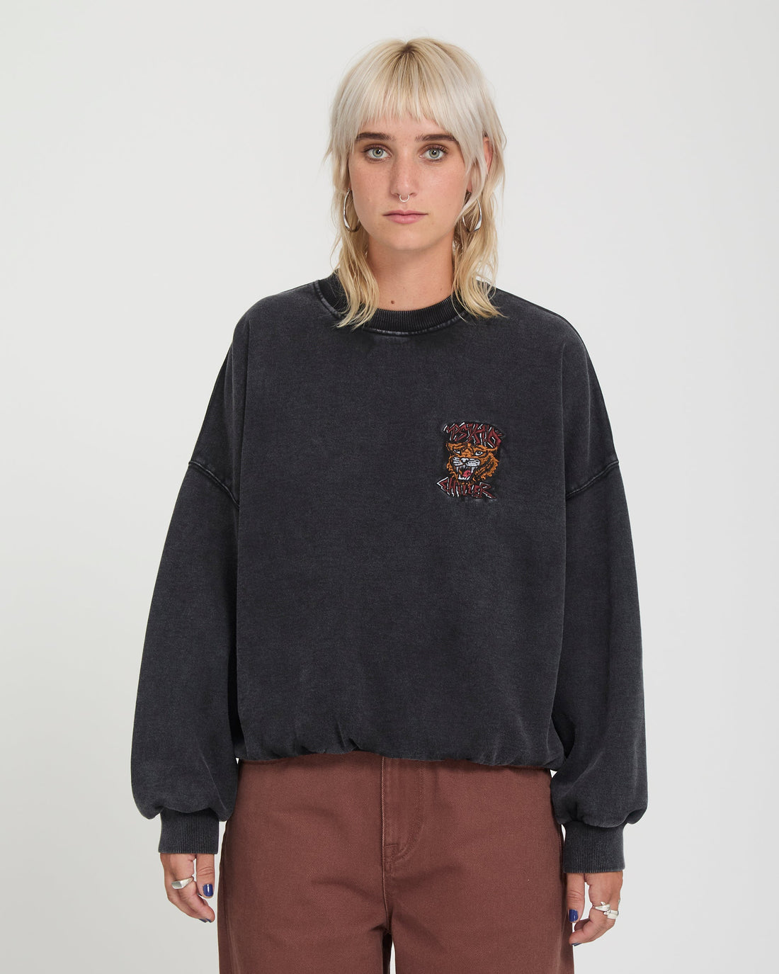 Volcom Fa Ozzy Crew - Sweat vintage black femme