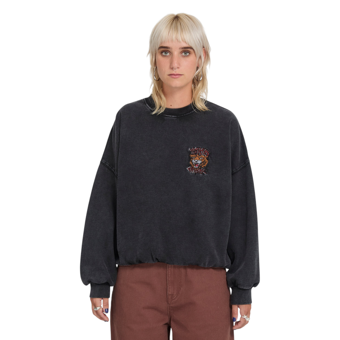 Volcom Fa Ozzy Crew - Sweat vintage black femme