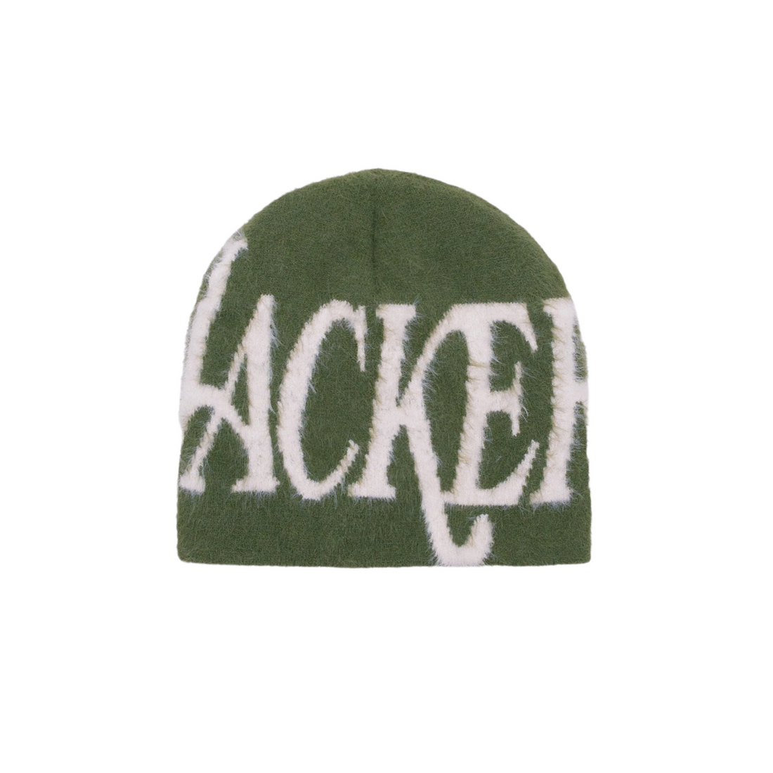 Bonnet Born2ride Jacker Blur en polyester vert effet mohair avec logo blanc contrastant