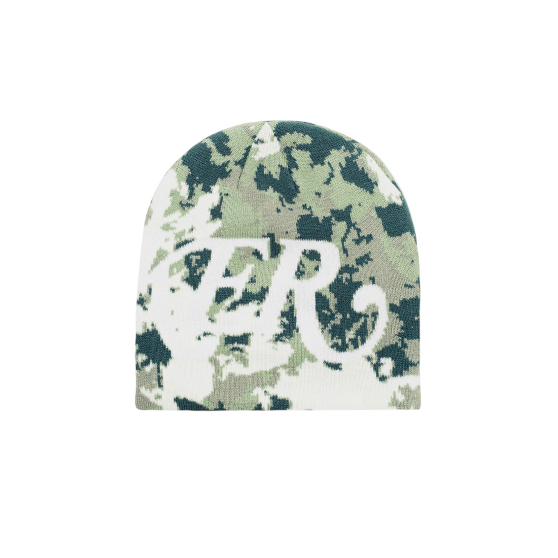 Bonnet Born2ride Jacker Classic en maille acrylique avec motif camouflage vert et blanc et logo brodé