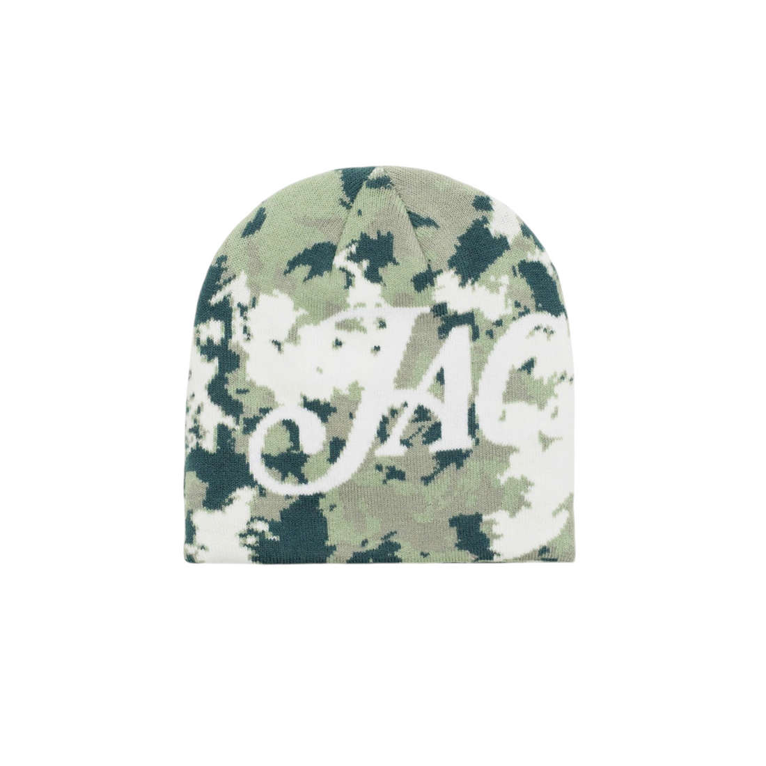 Bonnet Born2ride Jacker Classic en maille acrylique avec motif camouflage vert et logo blanc brodé