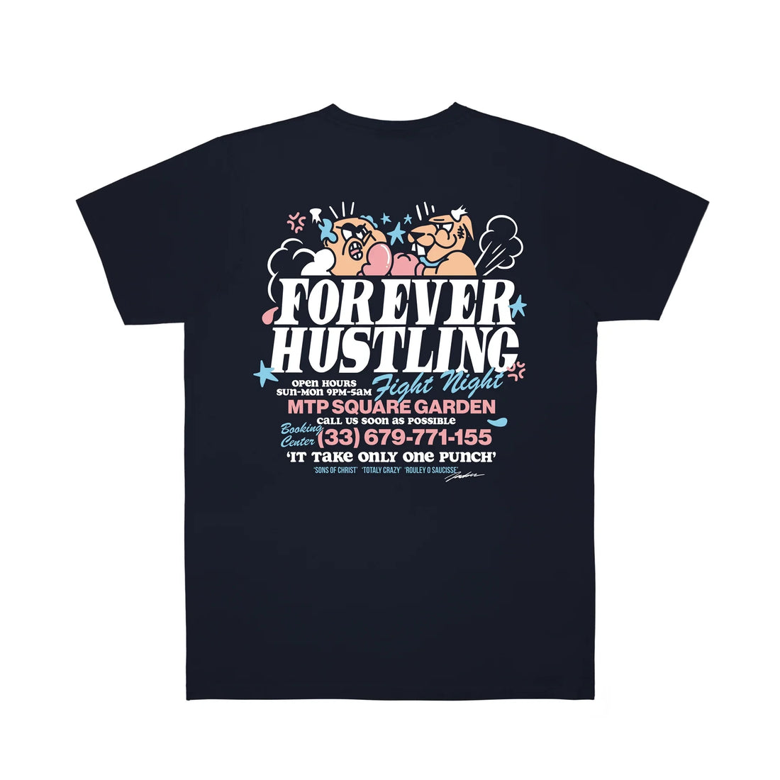 Jacker Fight tee - Navy