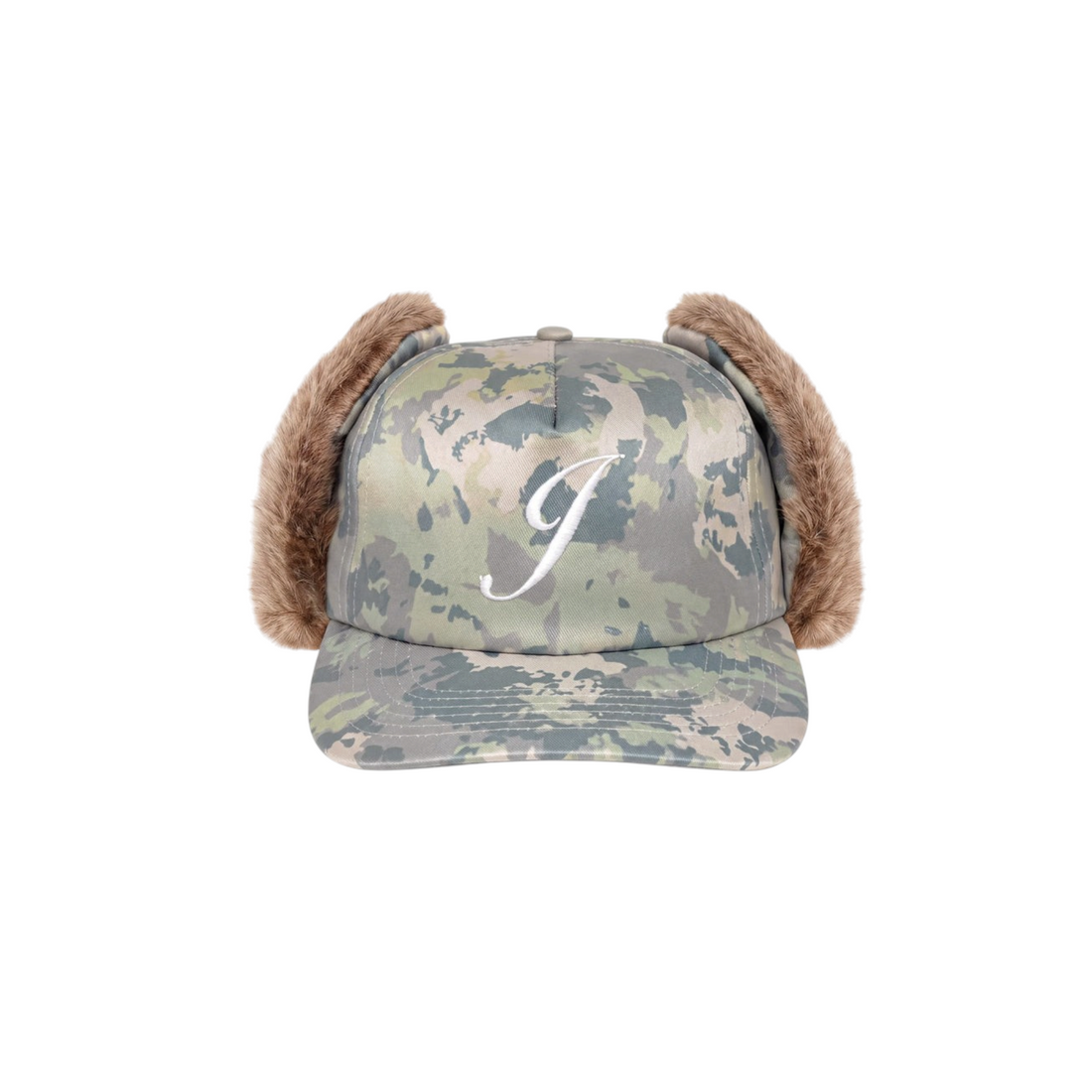 Casquette Born2ride Jacker 5 panneaux camouflage désert avec cache-oreilles en fausse fourrure et broderie frontale