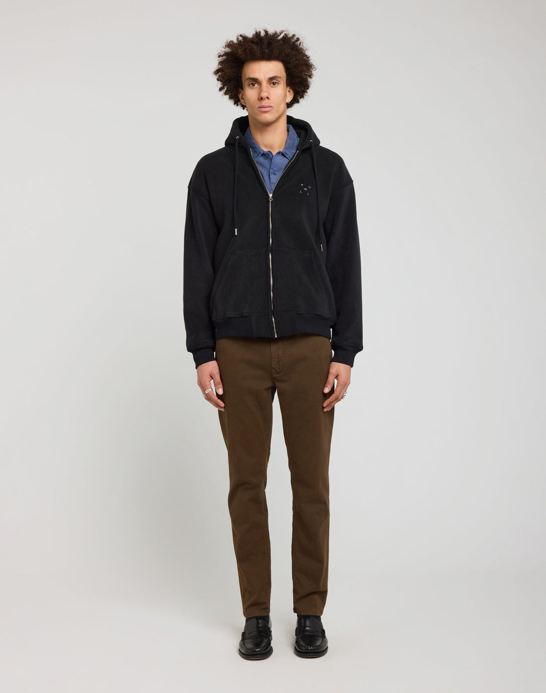 Pullin Hoodie Zip Sherpa - Black