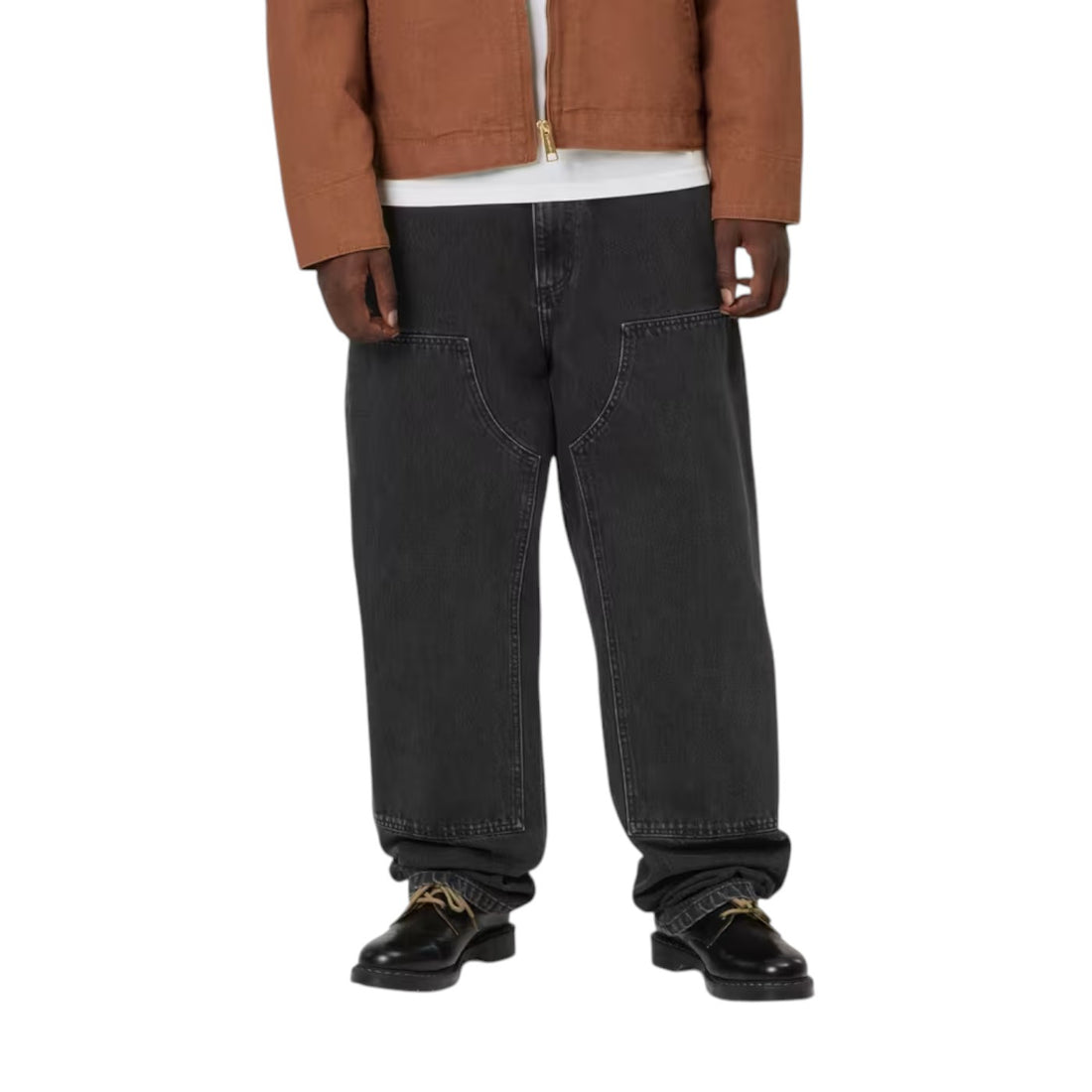 Carhartt Wip Double knee pant-Black stone washed