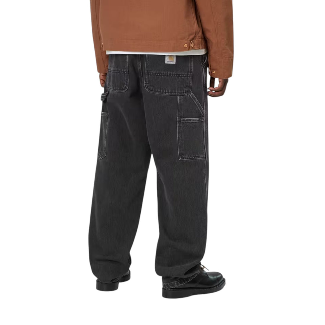 Carhartt Wip Double knee pant-Black stone washed