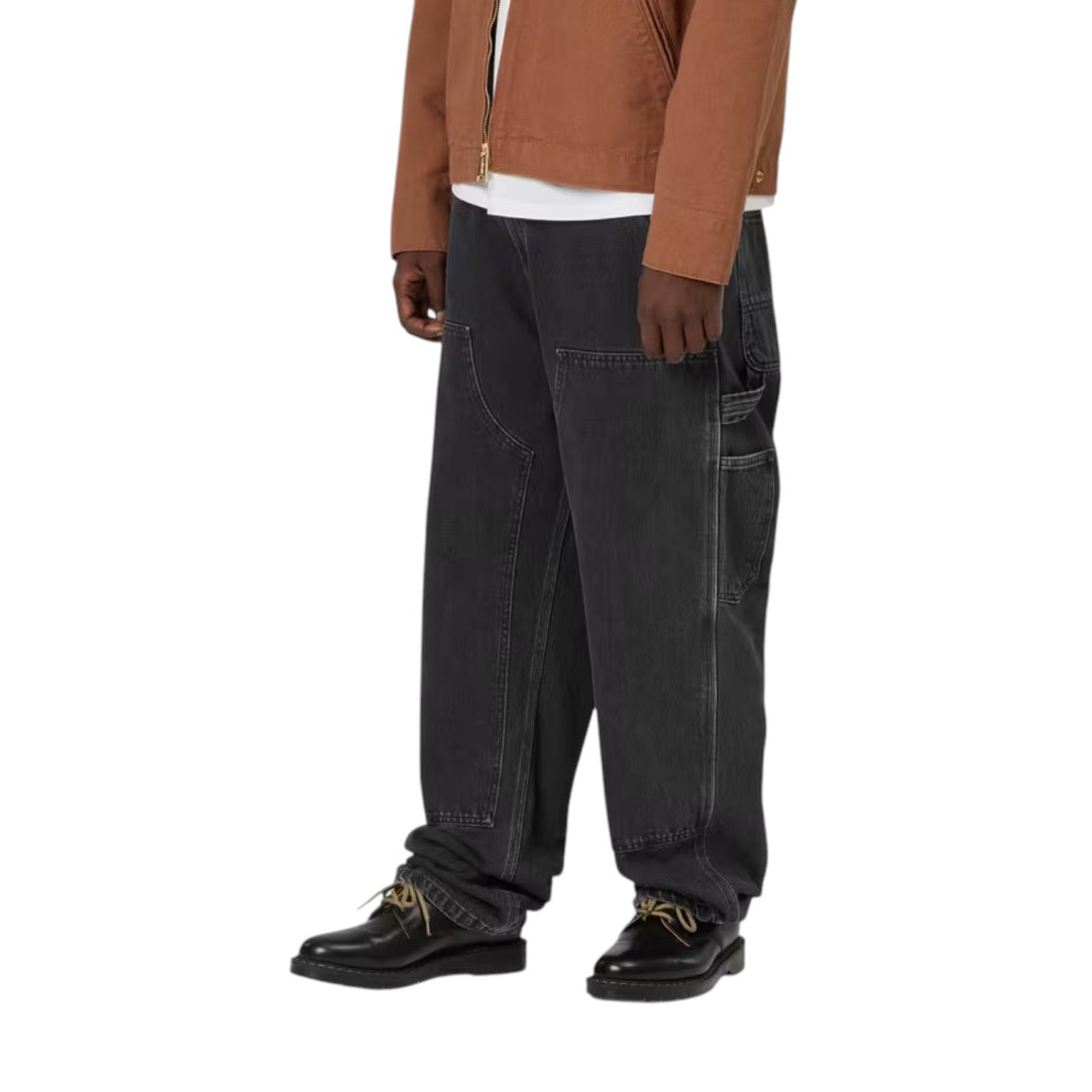 Carhartt Wip Double knee pant-Black stone washed