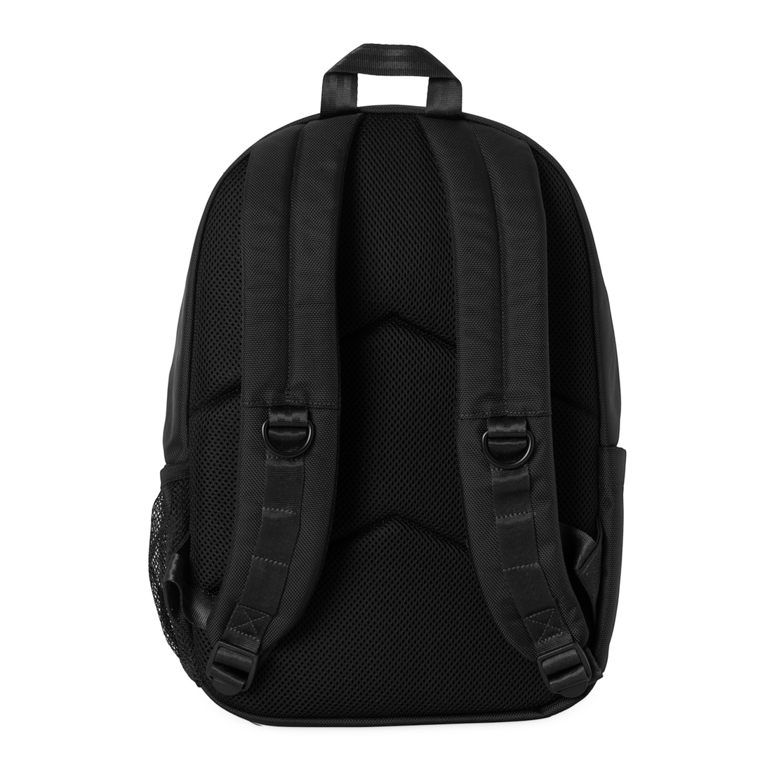 Vue arrière du sac à dos unisexe noir Richmond Backpack de Born2ride avec bretelles rembourrées et filet respirant