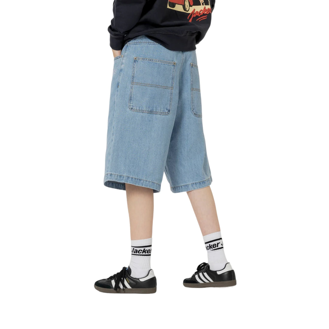 Jacker Serif Logo Denim Gaggy Short