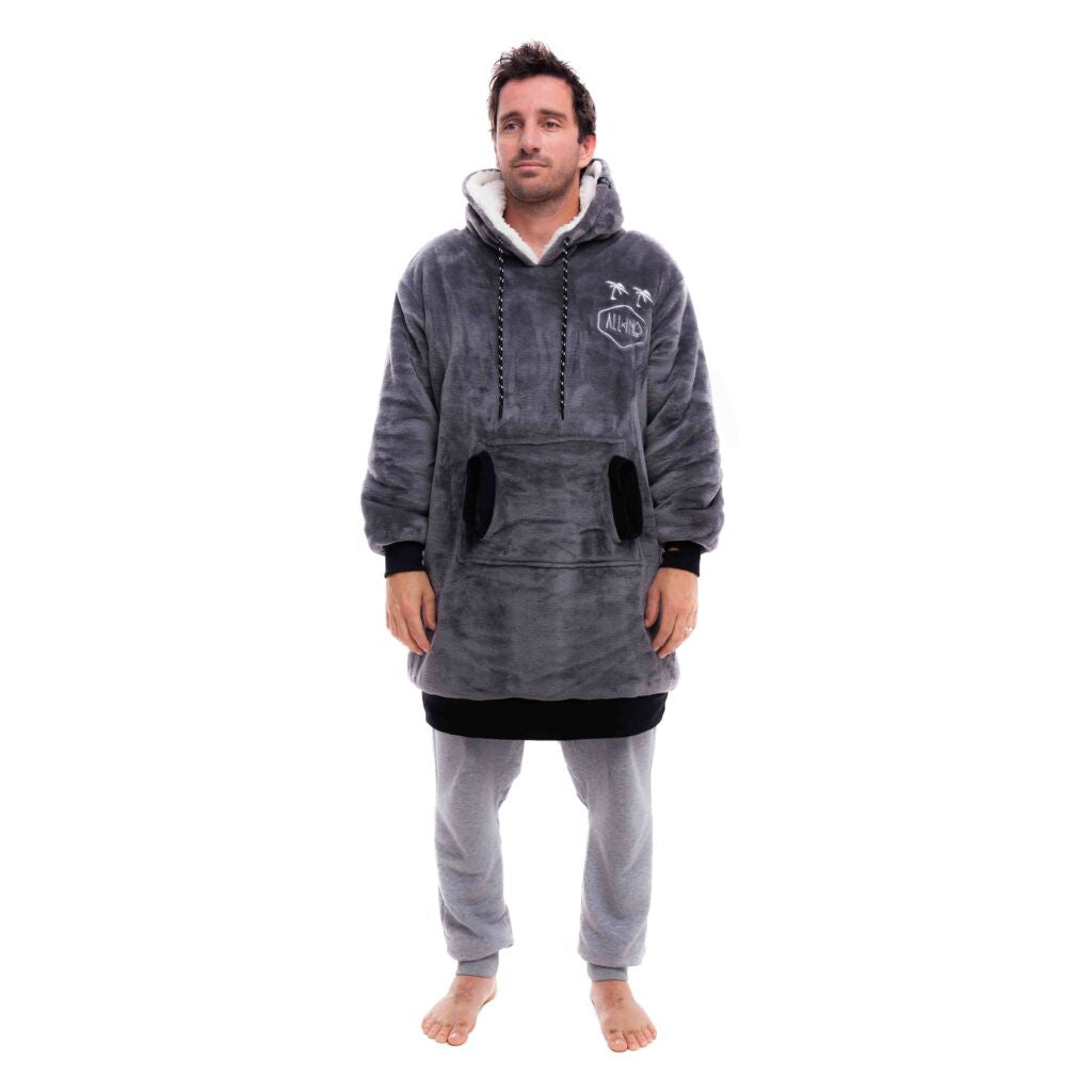 All In Poncho Plaid Charcoal