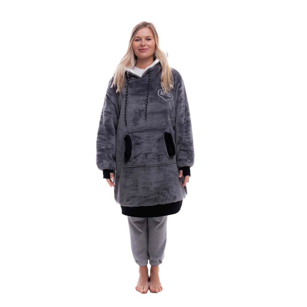 All In Poncho Plaid Charcoal