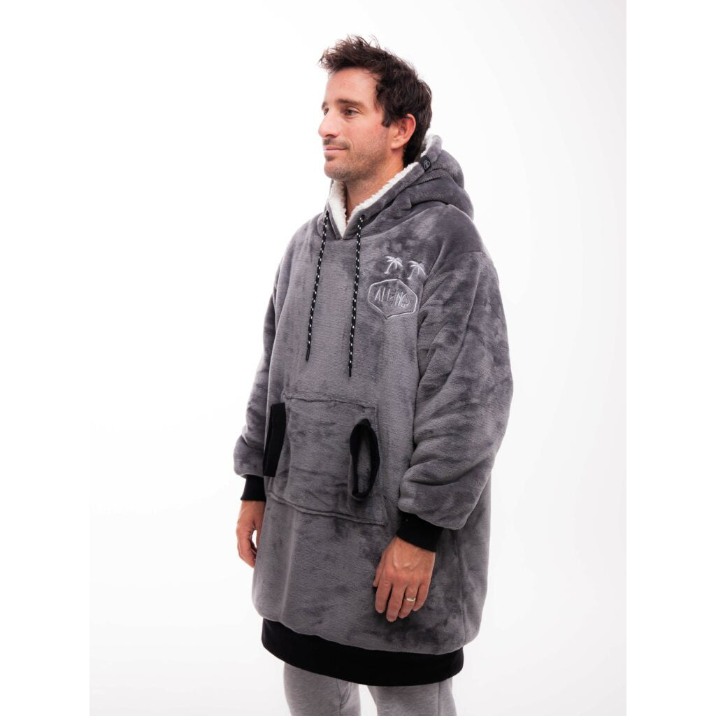 All In Poncho Plaid Charcoal
