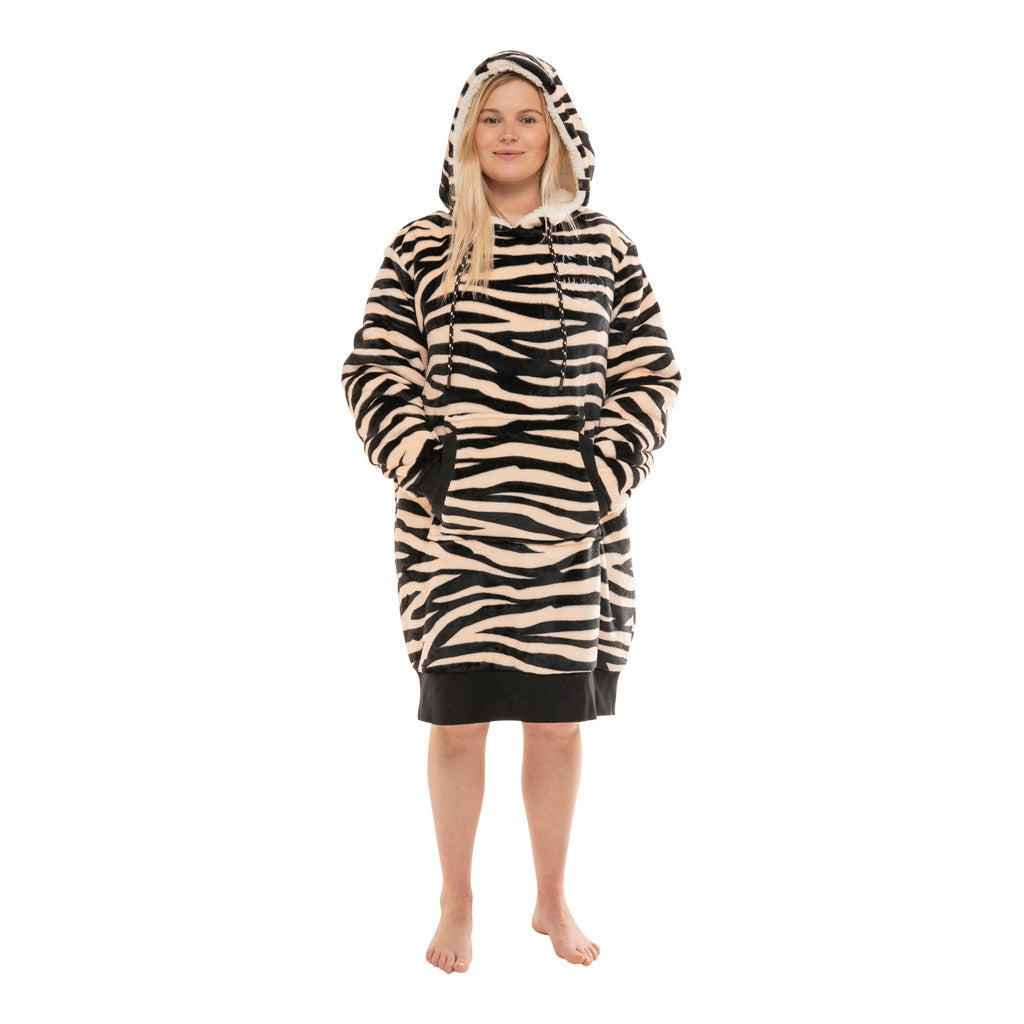 All In Poncho Plaid Zebra Dark Pink