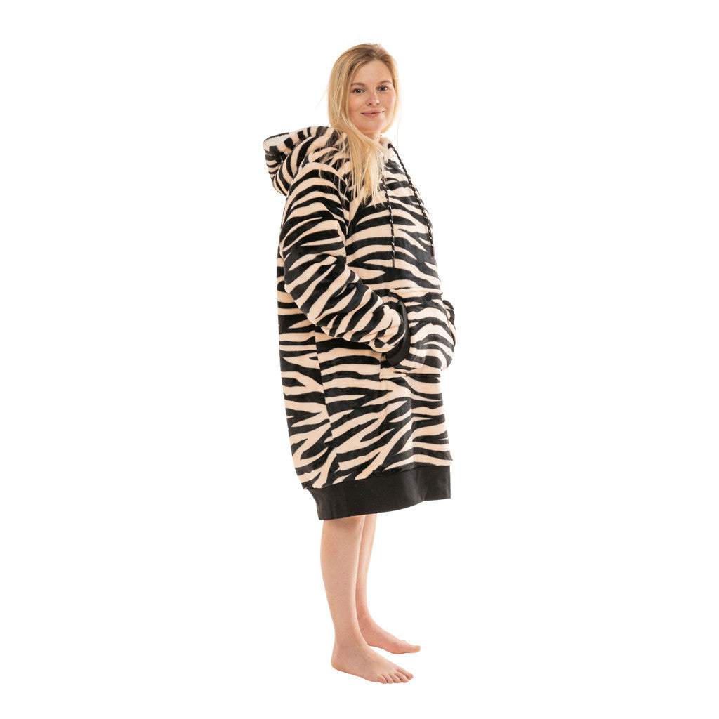All In Poncho Plaid Zebra Dark Pink