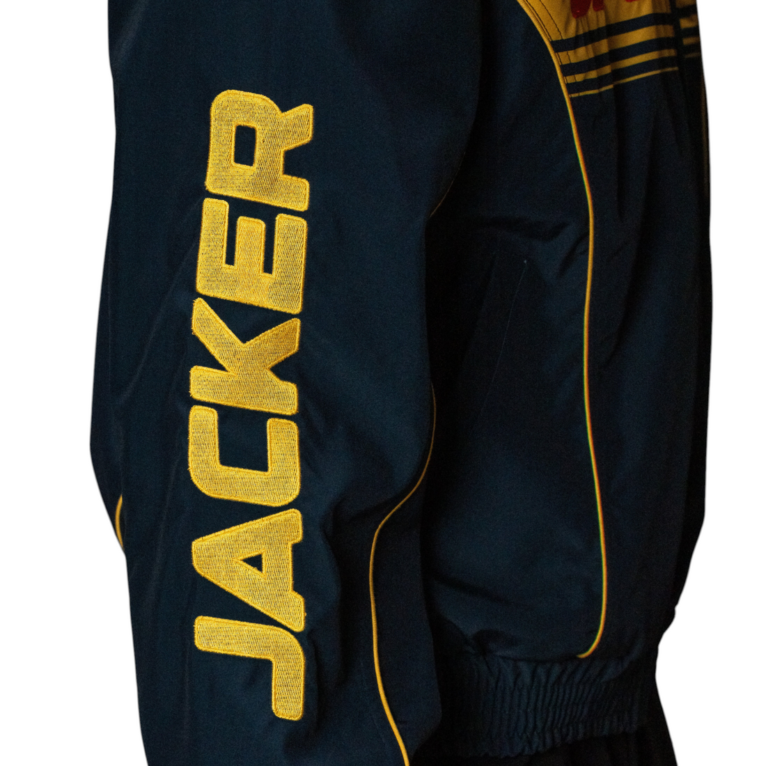 Veste de course Born2ride Jacker verte en polyester avec logo jaune brodé sur la manche et détails style motorsport
