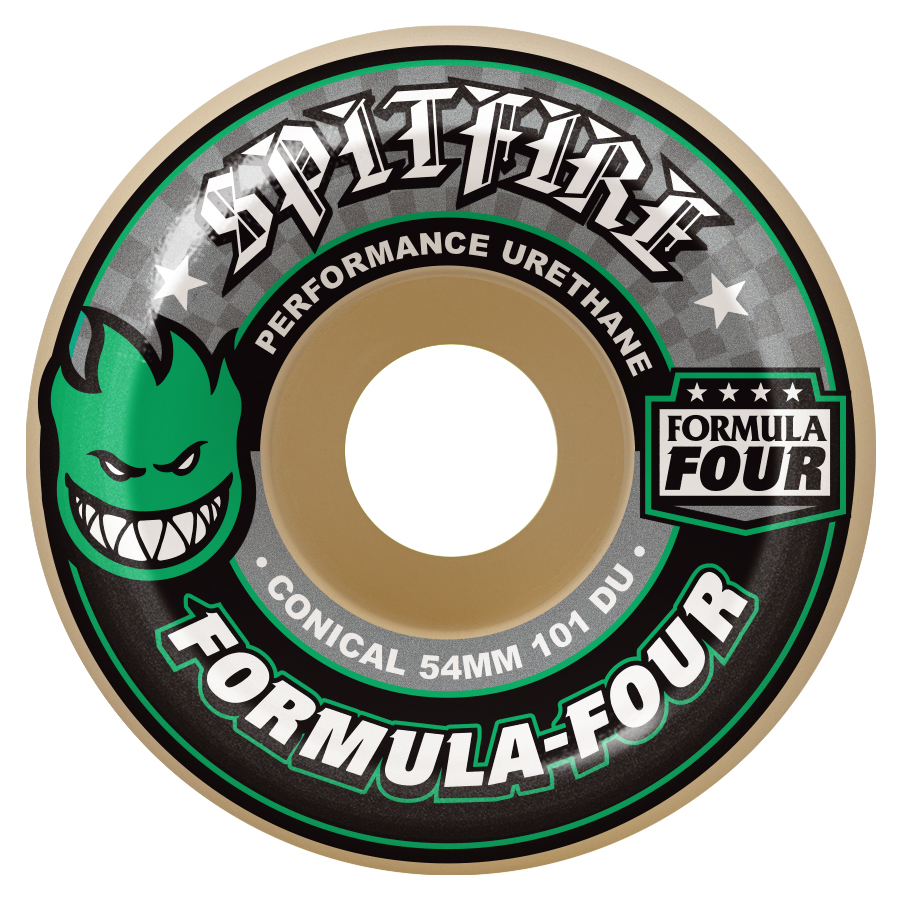 Spitfire Wheels 54mm F4 101D Conical Green Print