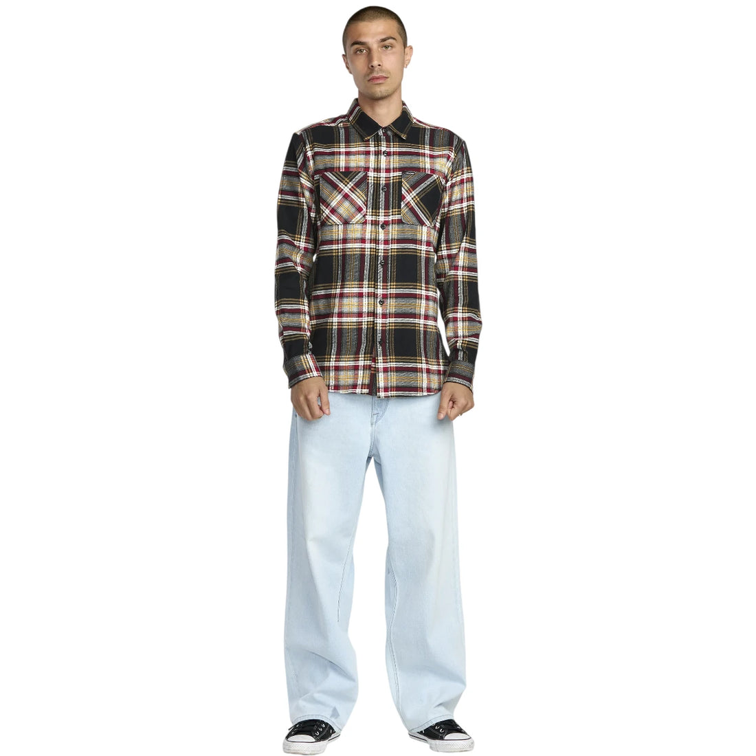 Volcom Netastone Flannel Ls - Antique Black