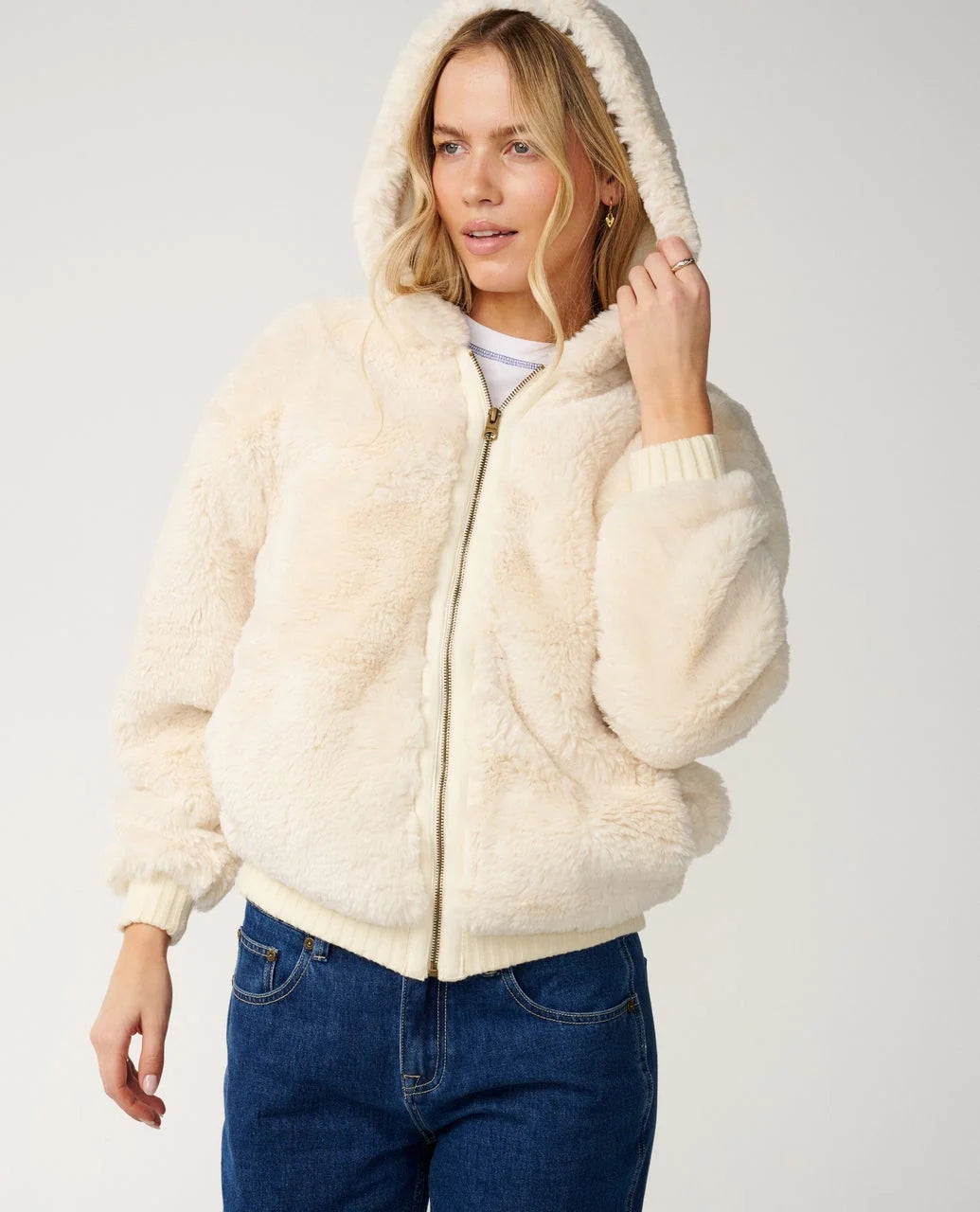 Rip Curl - sweat peluche capuche écru