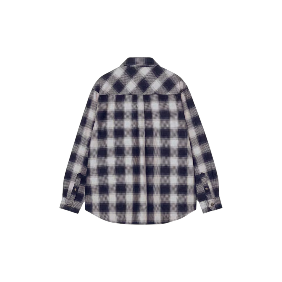 Vue arrière de la chemise Born2ride Carhartt WIP L/S Dayne à carreaux Dark Scarab en coton chevron épais